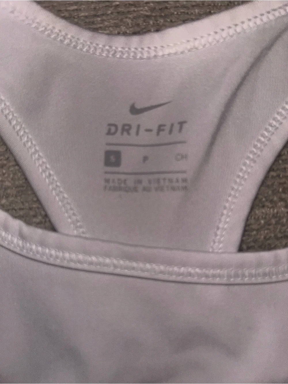 Nike White and Black Kids Dri-FIT Racerback Crop Top